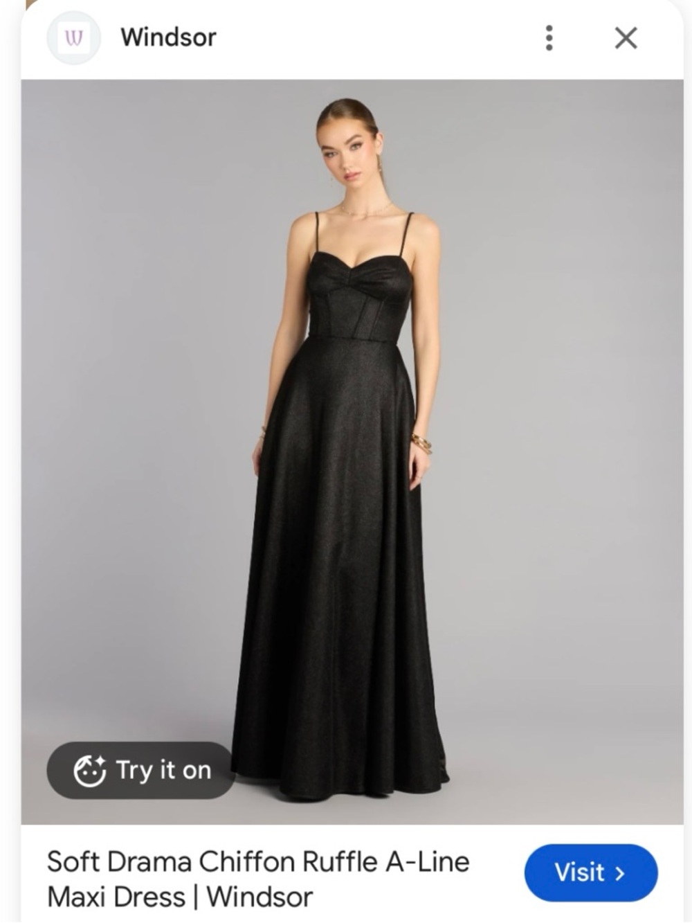 New Windsor Small Elegant black Leyla Glitter Woven A-Line Dress
